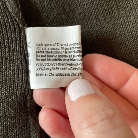 Dark Green long open front cardigan - Picture 7 of 7